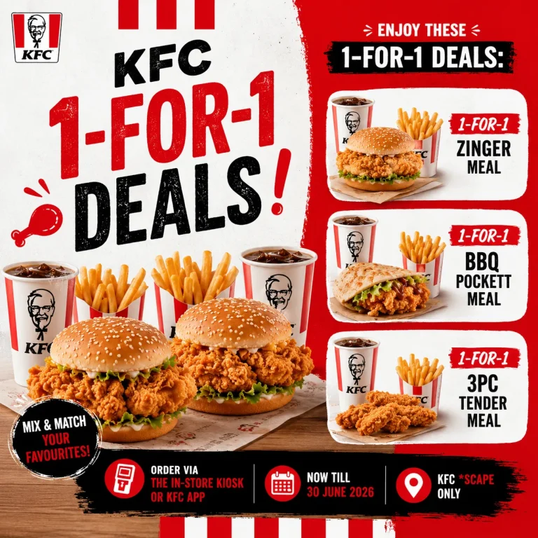KFC 1-for-1 Deals