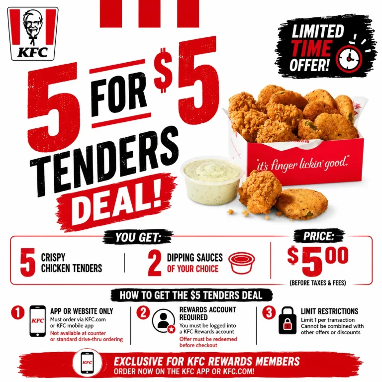 KFC 5 for $5 Tenders Deal